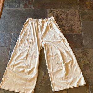 Woman’s Cream Wide-Leg Pants by Planet